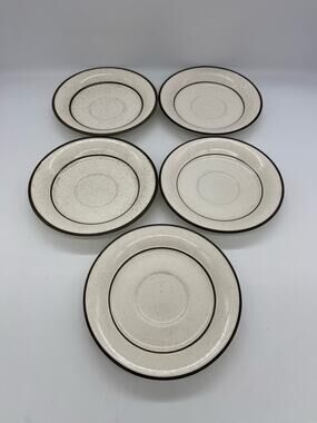 Arklow Honey Stone Set of 5 Saucers Made in Ireland 6"